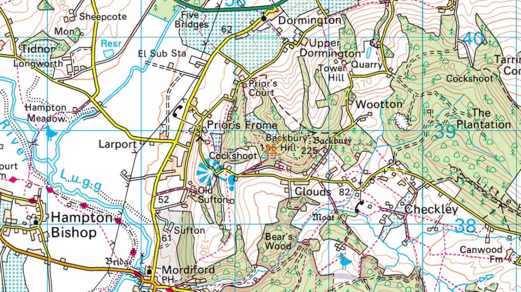 Backbury Hill trig point location