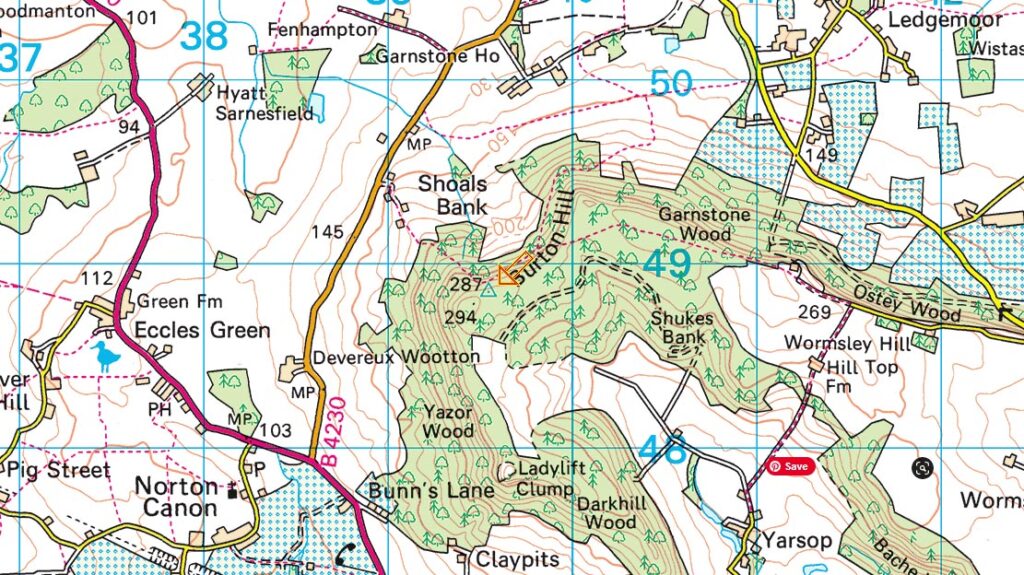 Burton Hill trig point location