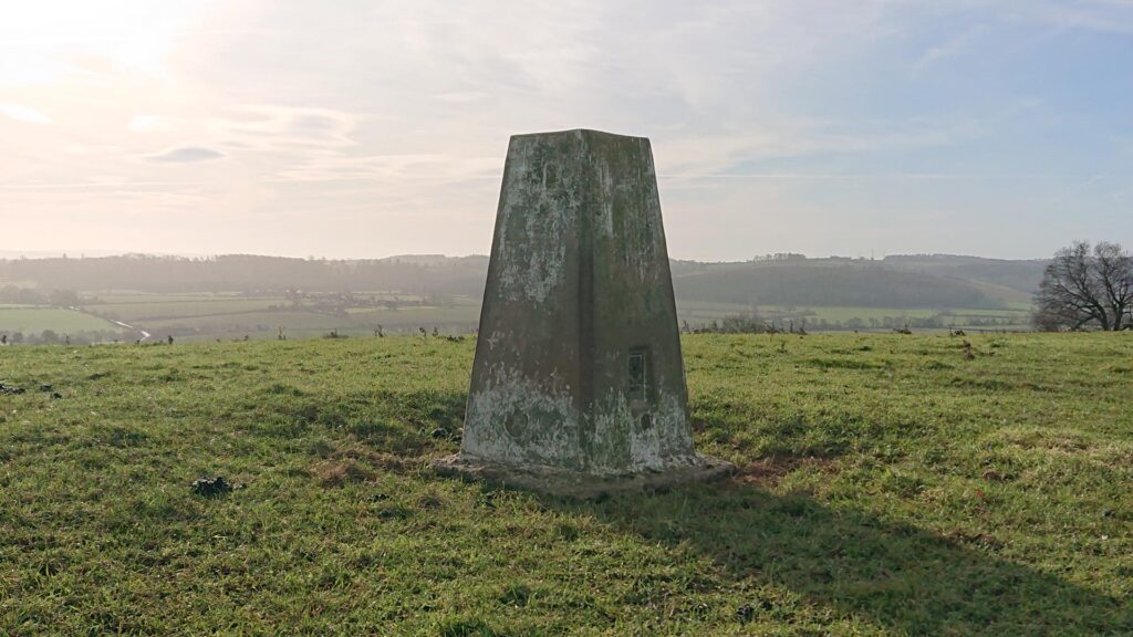 Dinedor Hill Trig Pillar Overlooking The Countryside