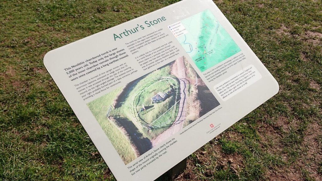 Arthur's Stone monument information board