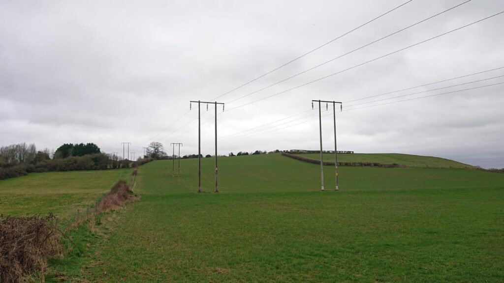 Pylons in a field