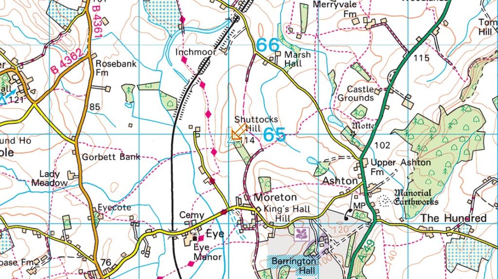 Shuttocks Hill Trig Point Location Map