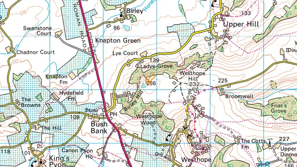 Birley Hill trig point location