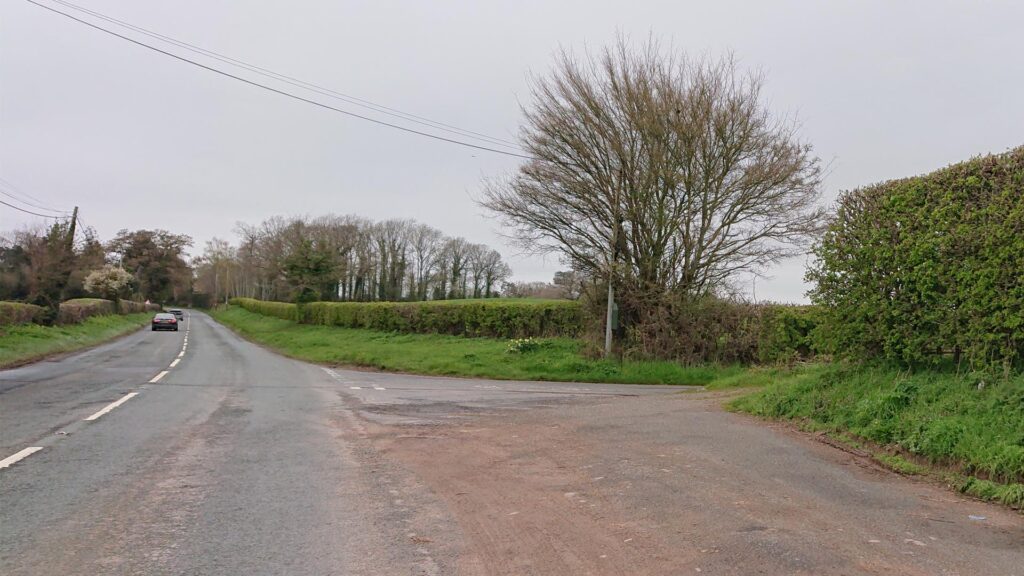 Large car layby near a junction