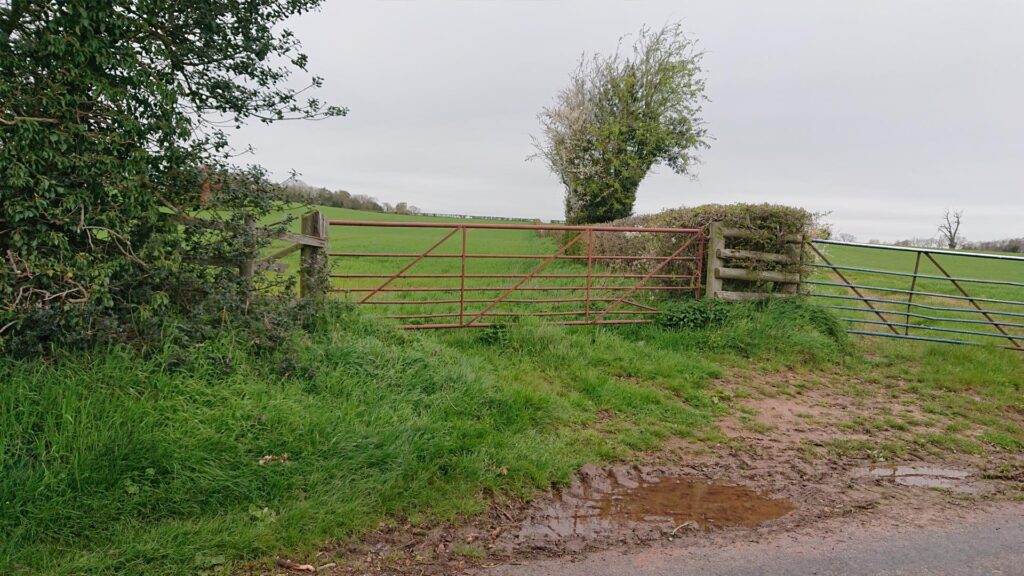 Gate to gain entry into the field with the Park Field trig point