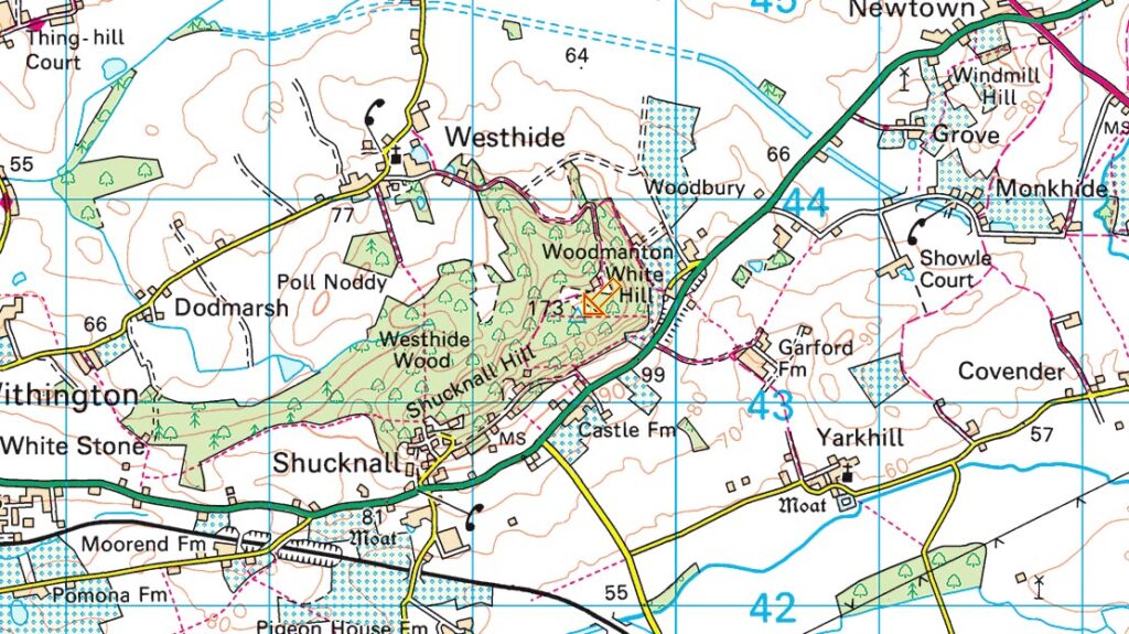 White Hill Reservoir trig point location