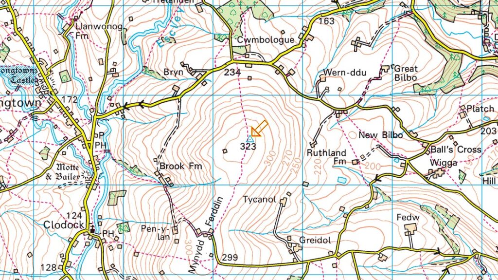 Cae Tack Trig Point Location